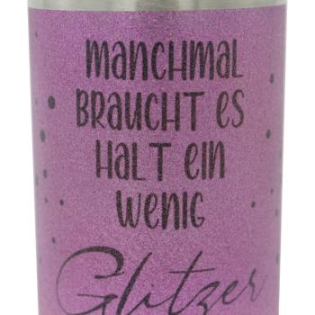 Preview: Trinkbecher Glitzer rosa groß